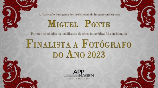 Certificado de finalista a Fotógrafo Português do Ano 2023